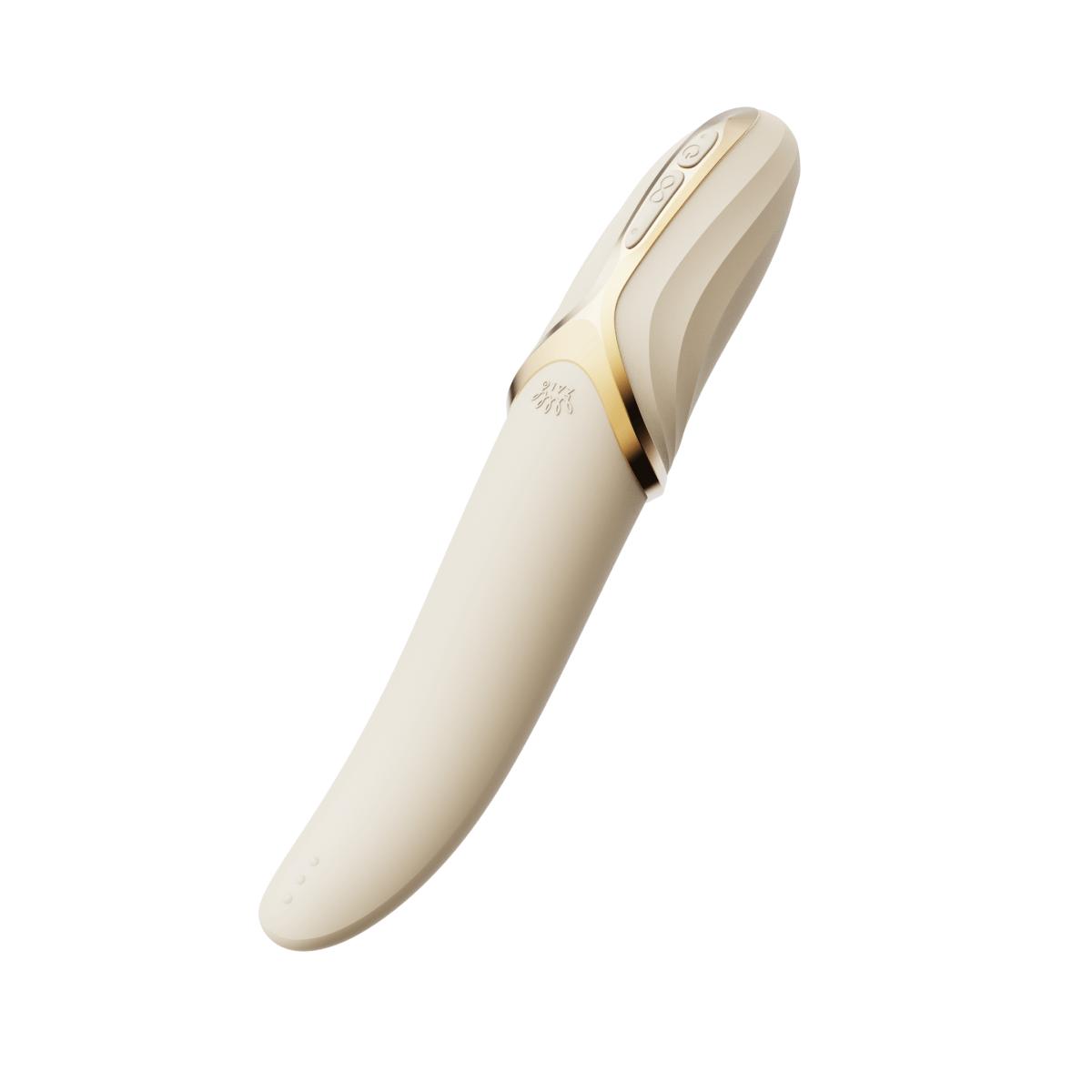 Eve High-Speed Tongue Motion Dual Vibrator in a sleek design, showcasing its luxurious gold accents and ergonomic shape.