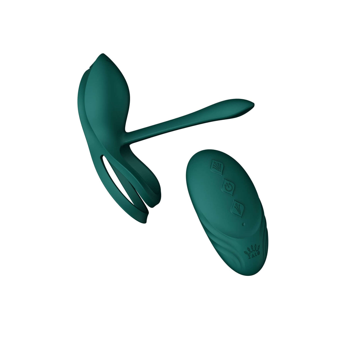 Bayek Smart Dual Stimulation Couples Ring App Control in green silicone with remote for enhanced intimacy.