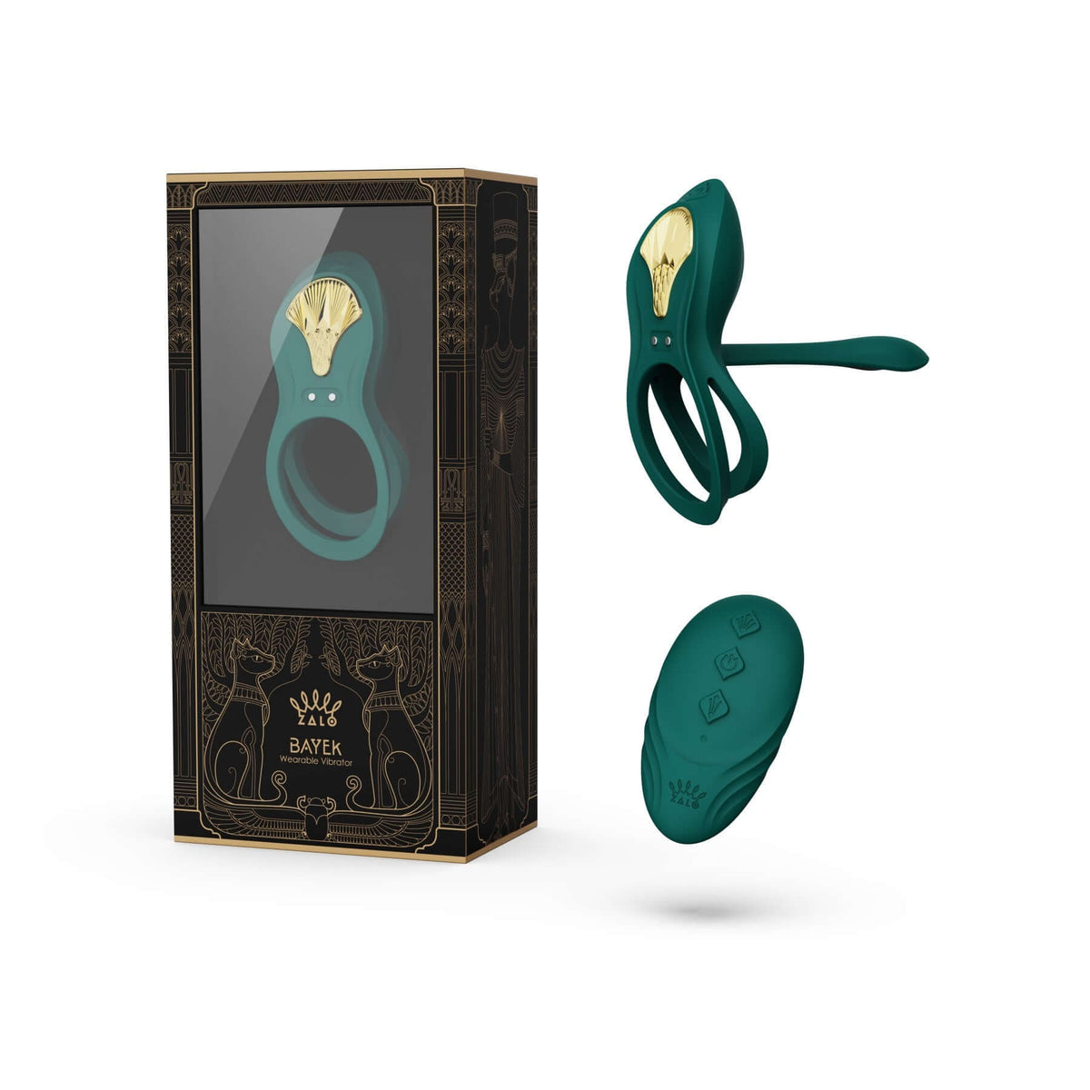 Bayek Smart Dual Stimulation Couples Ring App Control with packaging and remote.
