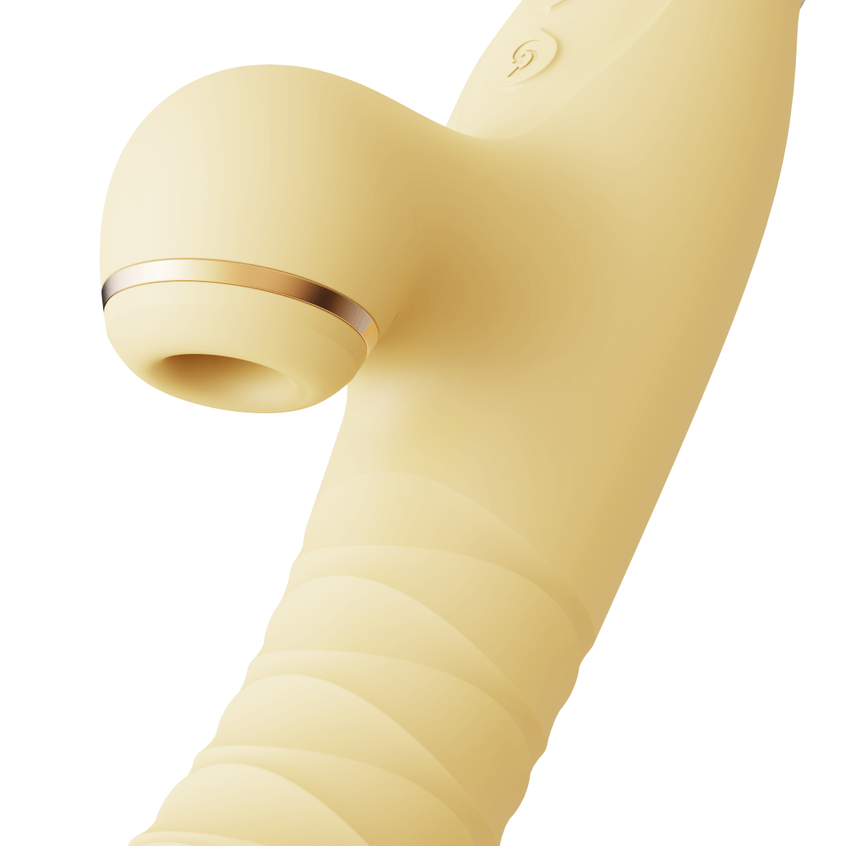 Close-up view of the Rose Rabbit Thruster & Air Pulse Massager designed for enhanced stimulation.