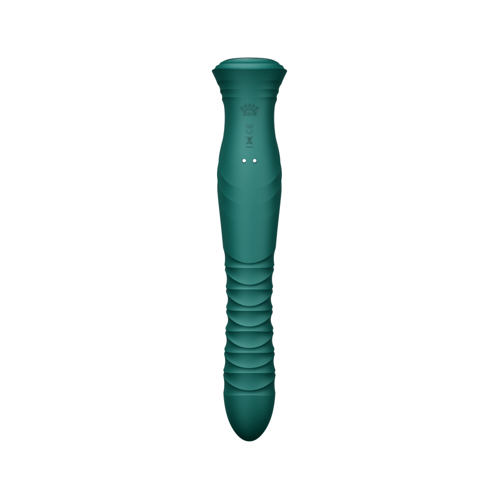 Mose 2 App-Controlled G-Spot Rabbit Thruster Vibrator in teal color with textured body.