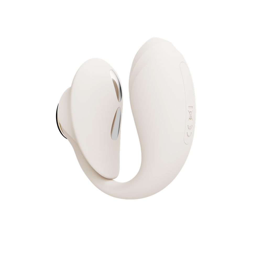 Deya Wearable Smart Dual Vibrator with App Control in white, designed for enhanced intimacy and pleasure.